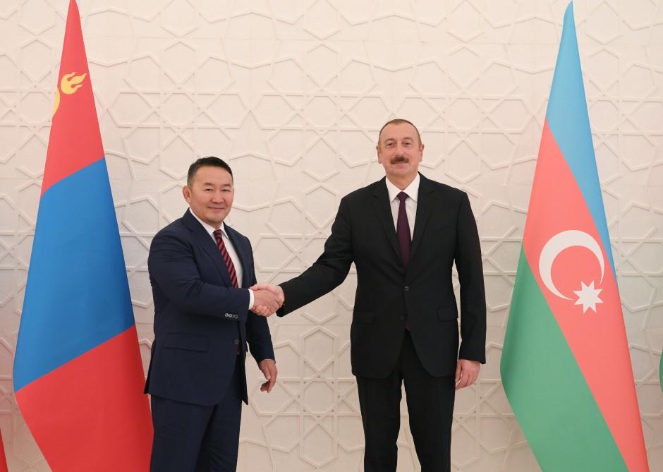 Azərbaycan və Monqolustan prezidentlərinin görüşü olub (FOTO) (YENİLƏNİB)