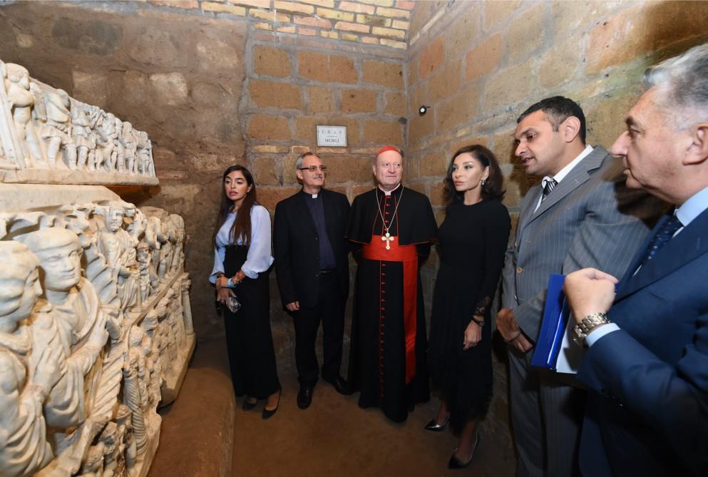 Azərbaycanın Birinci vitse-prezidenti Mehriban Əliyeva Romada Müqəddəs Sebastian katakombalarının açılışında iştirak edib (FOTO) (YENİLƏNİB)