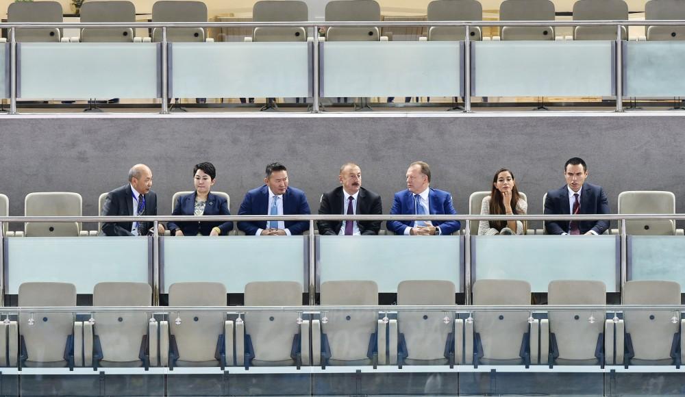 Prezident İlham Əliyev cüdo üzrə dünya çempionatında final görüşünə baxıb (YENİLƏNİB) (FOTO)