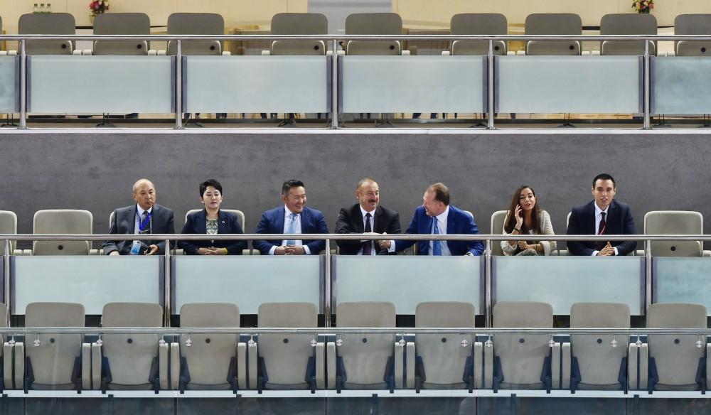Prezident İlham Əliyev cüdo üzrə dünya çempionatında final görüşünə baxıb (YENİLƏNİB) (FOTO)
