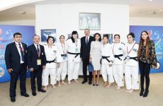 Azərbaycanın Prezidenti və Birinci vitse-prezidenti, Rusiya və Monqolustan prezidentləri cüdo üzrə dünya çempionatının qarışıq komanda yarışlarına baxıblar (YENİLƏNİB-2) (FOTO)