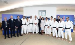 Azərbaycanın Prezidenti və Birinci vitse-prezidenti, Rusiya və Monqolustan prezidentləri cüdo üzrə dünya çempionatının qarışıq komanda yarışlarına baxıblar (YENİLƏNİB-2) (FOTO)