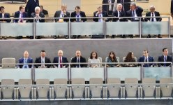 Azərbaycanın Prezidenti və Birinci vitse-prezidenti, Rusiya və Monqolustan prezidentləri cüdo üzrə dünya çempionatının qarışıq komanda yarışlarına baxıblar (YENİLƏNİB-2) (FOTO)