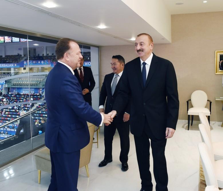 Azərbaycanın Prezidenti və Birinci vitse-prezidenti, Rusiya və Monqolustan prezidentləri cüdo üzrə dünya çempionatının qarışıq komanda yarışlarına baxıblar (YENİLƏNİB-2) (FOTO)