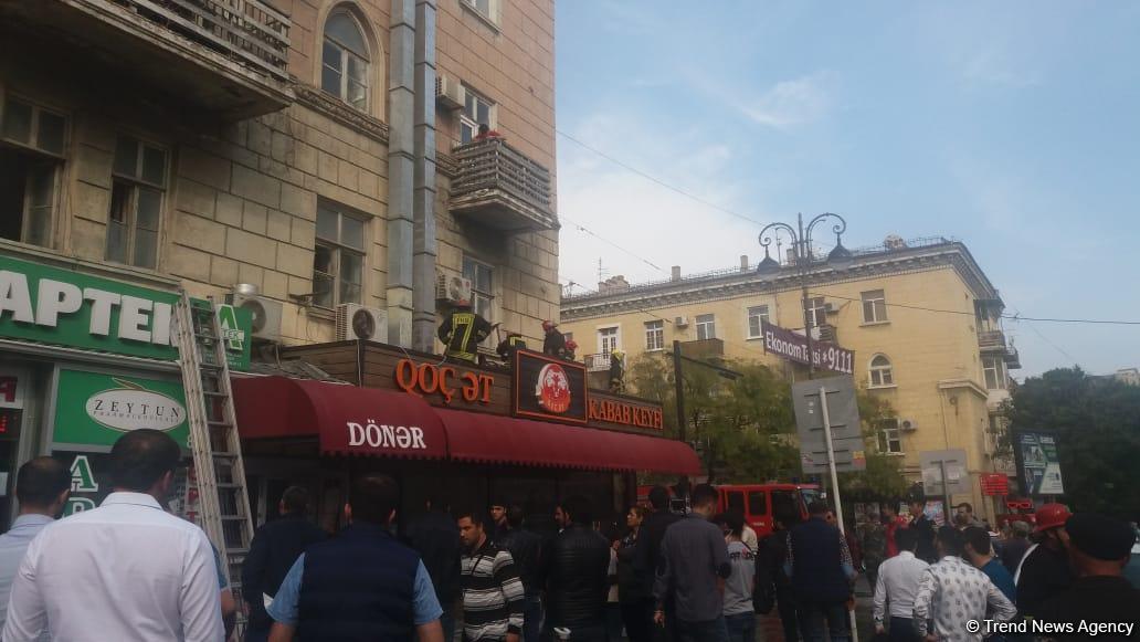 Bakıda restoranda yanğın olub (FOTO)
