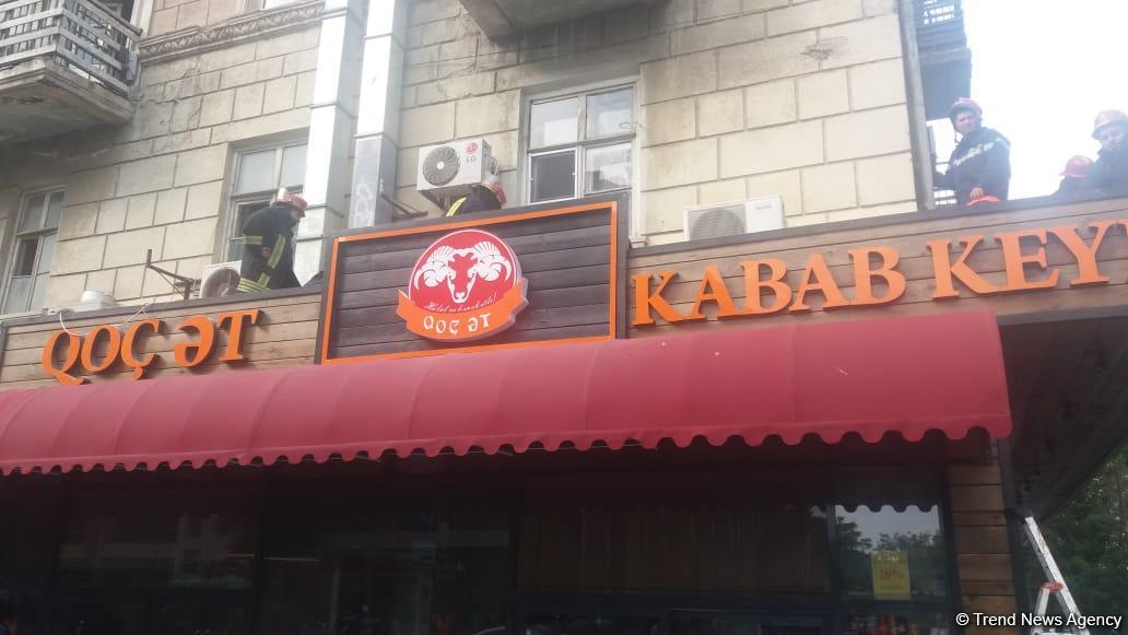 Bakıda restoranda yanğın olub (FOTO)