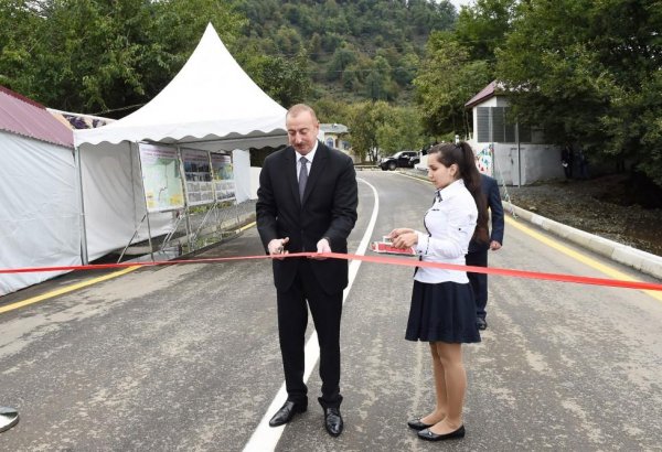 Prezident İlham Əliyev Lerikdə Piran-Hamarat-Vijaker avtomobil yolunun yenidənqurmadan sonra açılışında iştirak edib (FOTO)