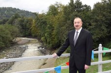 Prezident İlham Əliyev Lerikdə Piran-Hamarat-Vijaker avtomobil yolunun yenidənqurmadan sonra açılışında iştirak edib (FOTO)