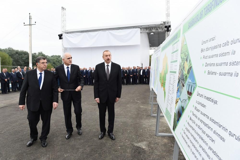 Prezident İlham Əliyev İmişli rayonunda Araz çayının yeni qol-kanalının açılış mərasimində iştirak edib (FOTO) (YENİLƏNİB)