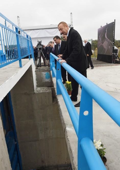 Prezident İlham Əliyev İmişli rayonunda Araz çayının yeni qol-kanalının açılış mərasimində iştirak edib (FOTO) (YENİLƏNİB)