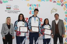 Yeniyetmələrin III Olimpiya Oyunlarında iştirak edən Azərbaycan idmançıları ilə görüş keçirilib (FOTO)