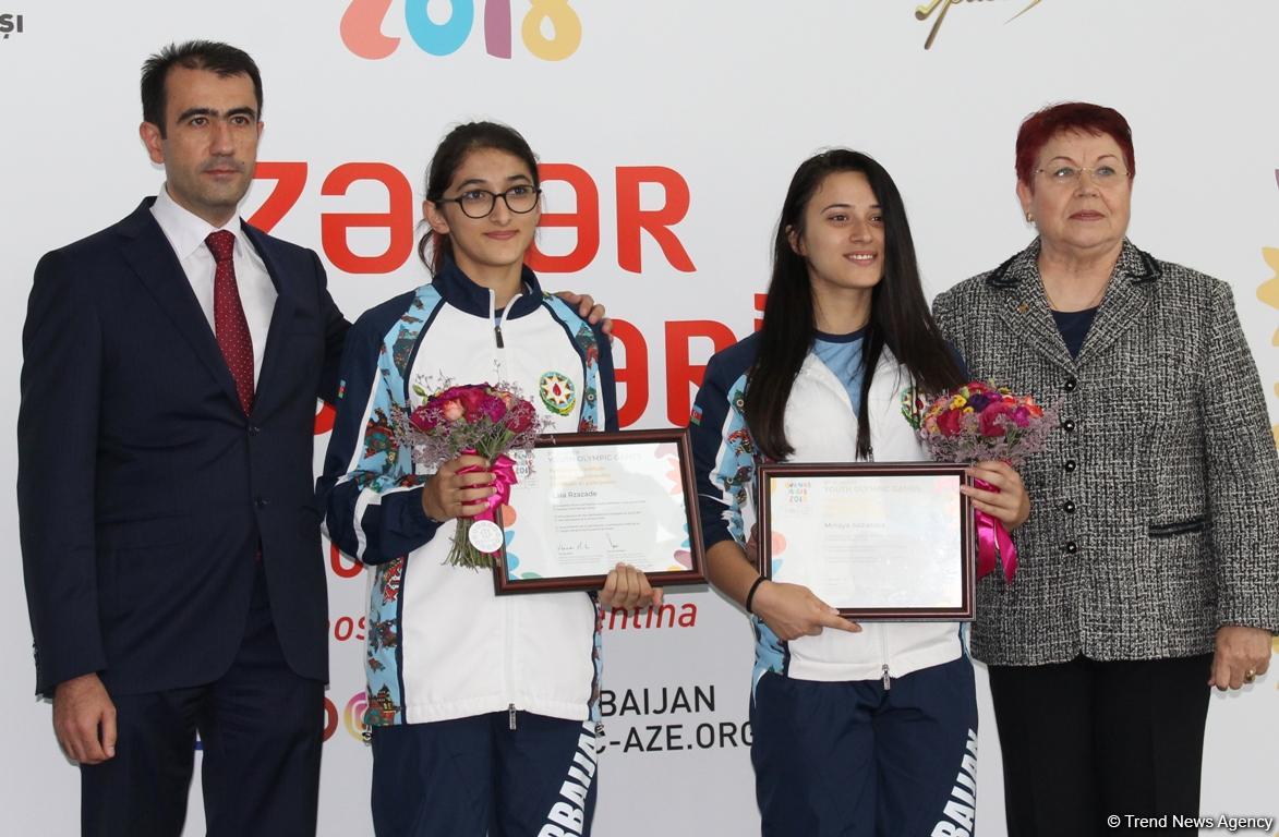 Yeniyetmələrin III Olimpiya Oyunlarında iştirak edən Azərbaycan idmançıları ilə görüş keçirilib (FOTO)