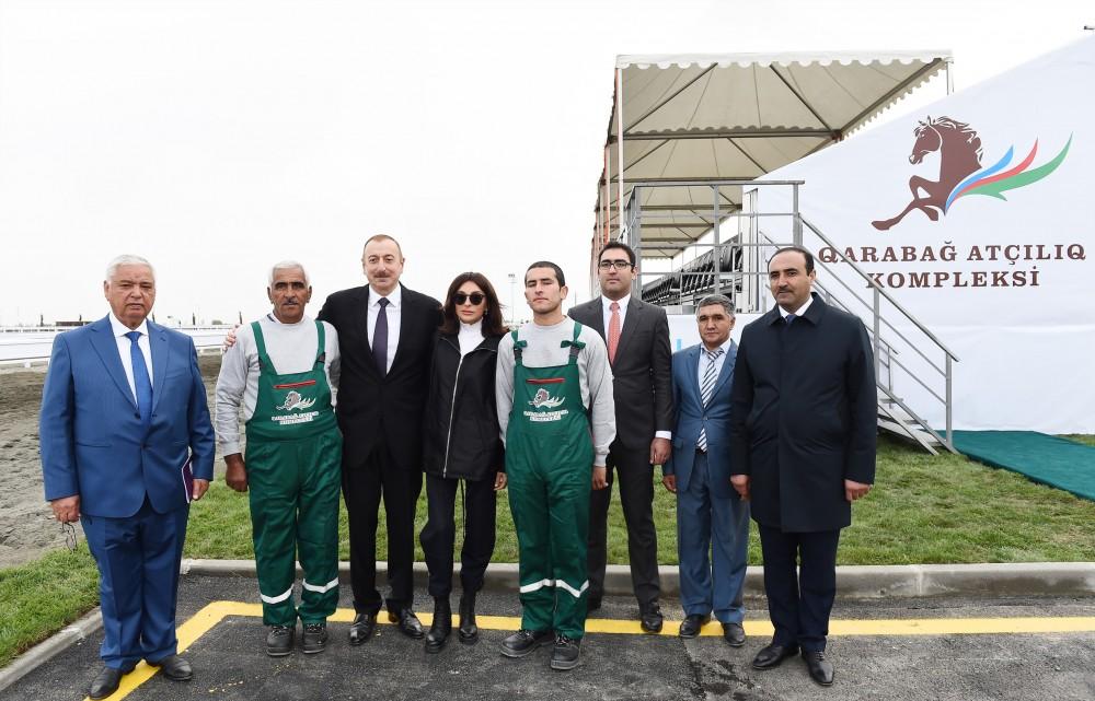 Prezident İlham Əliyev və birinci xanım Mehriban Əliyeva Qarabağ Atçılıq Kompleksinin açılışında iştirak ediblər (FOTO)