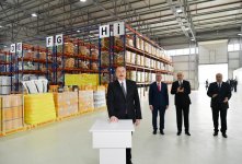 Prezident İlham Əliyev Sumqayıt Kimya Sənaye Parkında inşaat kimyəviləri zavodunun açılışında iştirak edib (FOTO) (YENİLƏNİB)