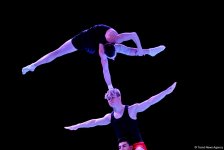 Bakıda akrobatika gimnastikası üzrə Dünya Kubokunda iştirak edəcək idmançıların podium məşqləri keçirilir (FOTO)
