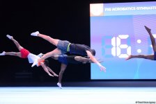Bakıda akrobatika gimnastikası üzrə Dünya Kubokunda iştirak edəcək idmançıların podium məşqləri keçirilir (FOTO)