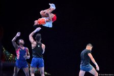 Bakıda akrobatika gimnastikası üzrə Dünya Kubokunda iştirak edəcək idmançıların podium məşqləri keçirilir (FOTO)