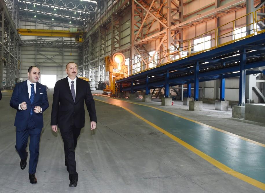 Azərbaycan Prezidenti Sumqayıt Kimya Sənaye Parkında əlvan metallar və ferroərintilər zavodunun açılışında iştirak edib (FOTO) (YENİLƏNİB)