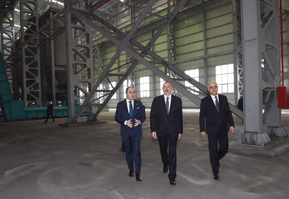 Azərbaycan Prezidenti Sumqayıt Kimya Sənaye Parkında əlvan metallar və ferroərintilər zavodunun açılışında iştirak edib (FOTO) (YENİLƏNİB)
