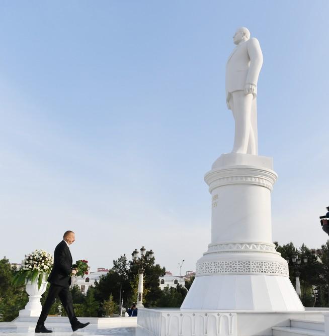 Prezident İlham Əliyev Sumqayıt şəhərinə səfərə gəlib (FOTO)