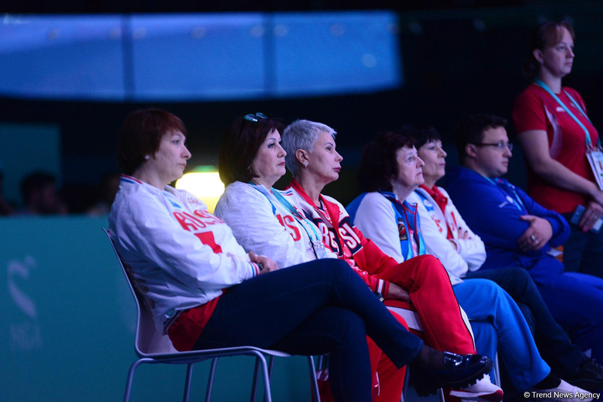 Bakıda akrobatika gimnastikası üzrə Dünya Kubokunda iştirak edəcək idmançıların podium məşqləri keçirilir (FOTO)