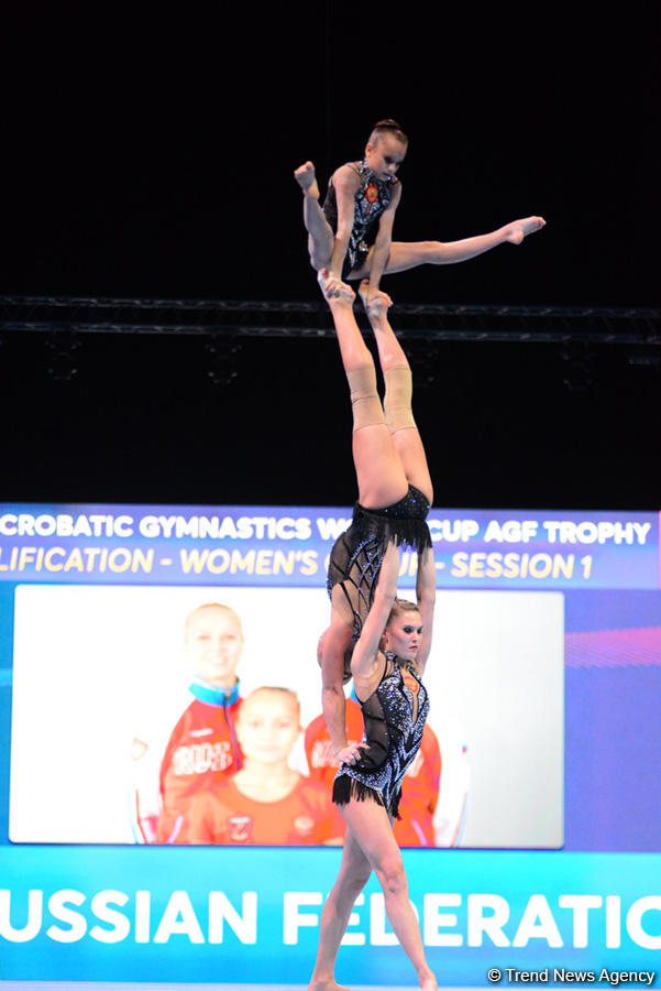 Bakıda ilk dəfə olaraq akrobatika gimnastikası üzrə Dünya Kubokuna start verilib (FOTO)