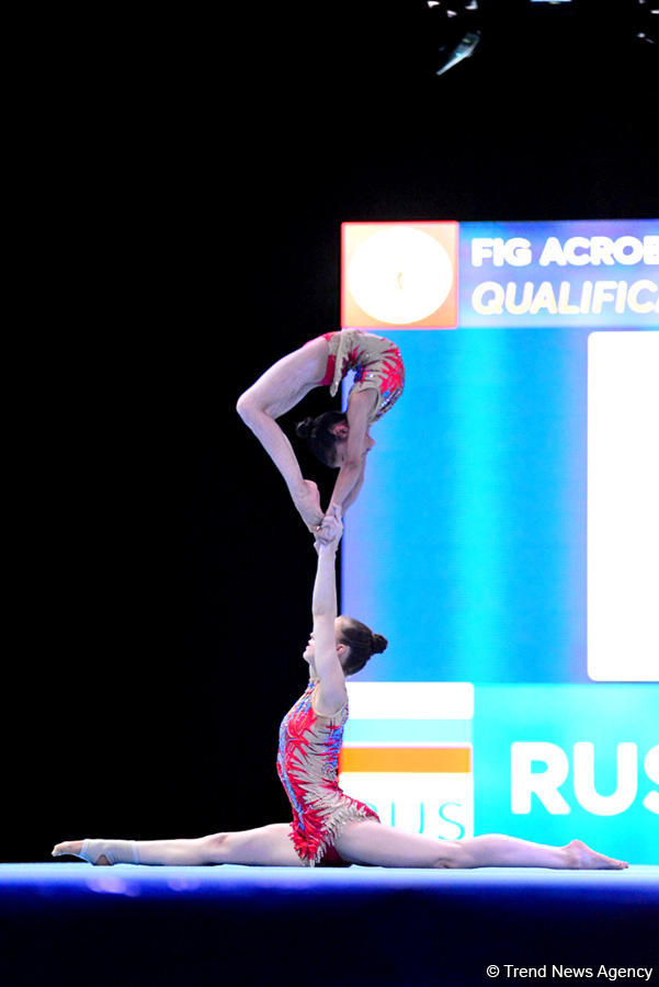 Bakıda ilk dəfə olaraq akrobatika gimnastikası üzrə Dünya Kubokuna start verilib (FOTO)