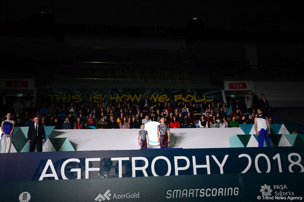 Akrobatika gimnastikası üzrə Dünya Kuboku çərçivəsində AGF Trophy Kubokunun mükafatlandırma mərasimi keçirilib (FOTO)