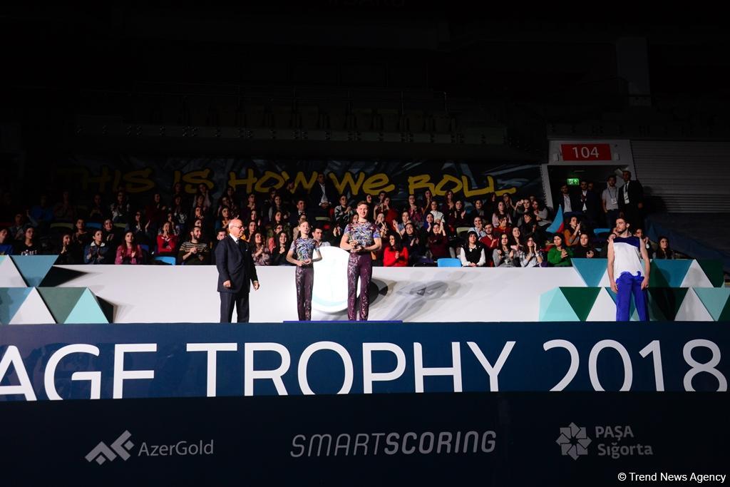 Akrobatika gimnastikası üzrə Dünya Kuboku çərçivəsində AGF Trophy Kubokunun mükafatlandırma mərasimi keçirilib (FOTO)