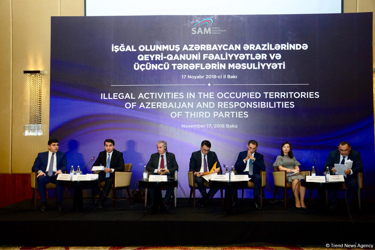 İşğal olunmuş Azərbaycan ərazilərində qeyri-qanuni fəaliyyətlərlə bağlı beynəlxalq konfrans öz işinə başlayıb (FOTO)