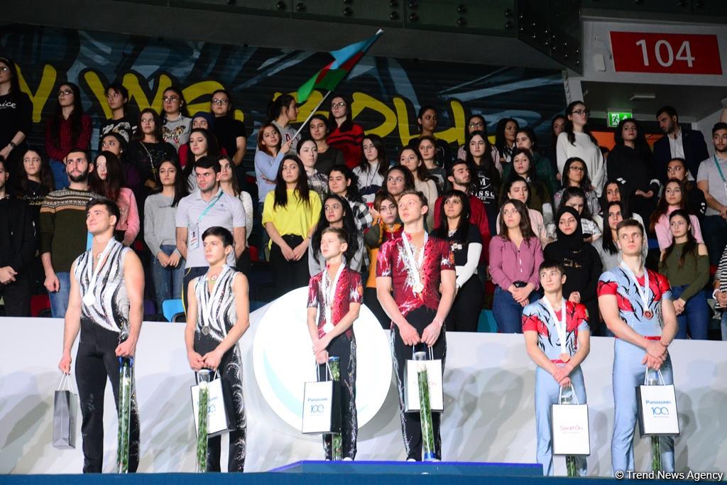 Bakıda akrobatika gimnastikası üzrə Dünya Kubokunun mükafatlandırma mərasimi keçirilib (FOTO)