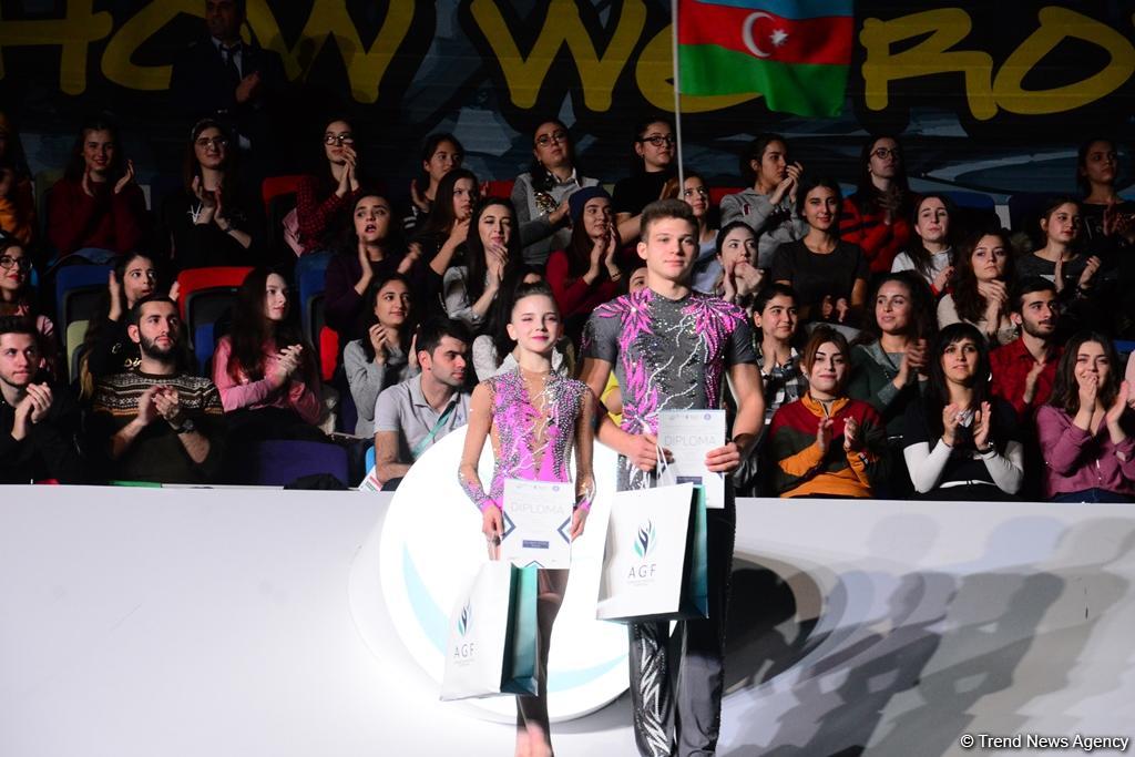 Bakıda akrobatika gimnastikası üzrə Dünya Kubokunun mükafatlandırma mərasimi keçirilib (FOTO)