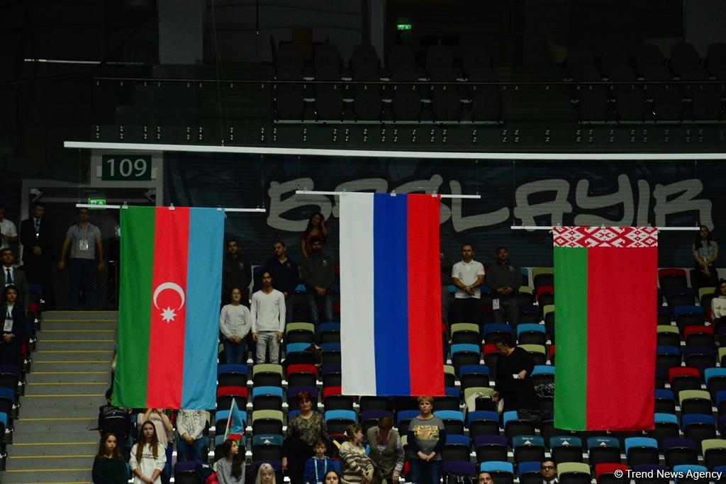 Bakıda akrobatika gimnastikası üzrə Dünya Kubokunun ikinci mükafatlandırma mərasimi keçirilib (FOTO)