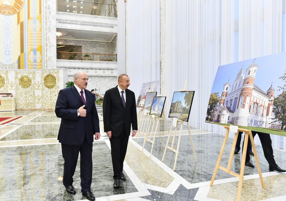 Azərbaycan Prezidenti İlham Əliyevin Minskdə rəsmi qarşılanma mərasimi olub (FOTO)