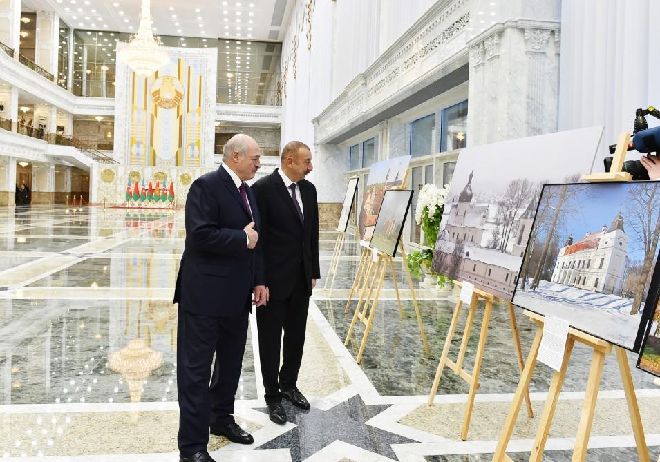 Azərbaycan Prezidenti İlham Əliyevin Minskdə rəsmi qarşılanma mərasimi olub (FOTO)
