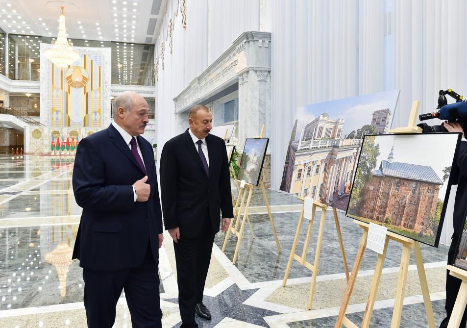 Azərbaycan Prezidenti İlham Əliyevin Minskdə rəsmi qarşılanma mərasimi olub (FOTO)