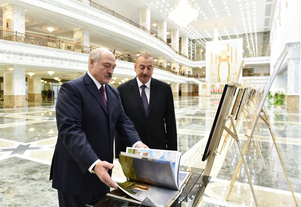 Azərbaycan Prezidenti İlham Əliyevin Minskdə rəsmi qarşılanma mərasimi olub (FOTO)