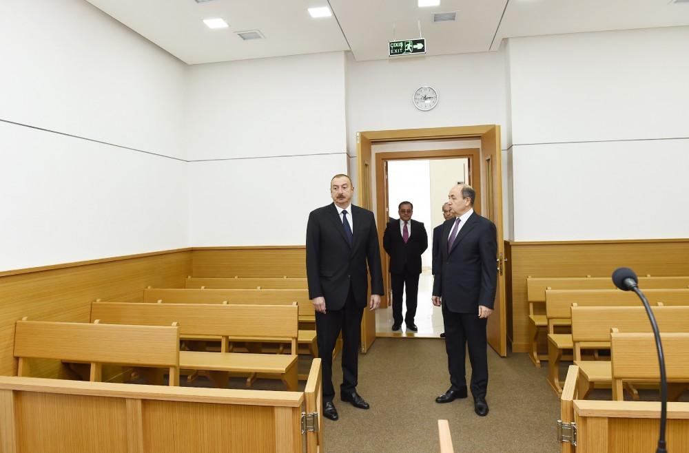 Prezident İlham Əliyev Binəqədi Rayon Məhkəməsinin yeni inzibati binasının açılışında iştirak edib (YENİLƏNİB) (FOTO)