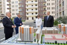 Prezident İlham Əliyev və birinci xanım Mehriban Əliyeva Sumqayıtda qaçqın və məcburi köçkün ailələri üçün inşa olunan yaşayış binaları kompleksinin açılışında iştirak ediblər (FOTO) (YENİLƏNİB)