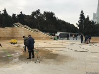 Şəhidlər Xiyabanında 20 Yanvar faciəsi ilə bağlı hazırlıq işlərinə başlanılıb (FOTO)