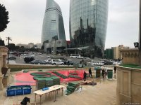 Şəhidlər Xiyabanında 20 Yanvar faciəsi ilə bağlı hazırlıq işlərinə başlanılıb (FOTO)