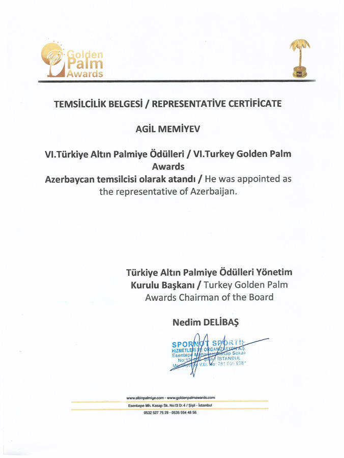 "Golden Palm Awards" Azərbaycanda keçiriləcək (FOTO)