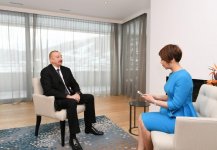 Azərbaycan Prezidenti İlham Əliyev Davosda Çinin CGTN televiziyasına müsahibə verib (FOTO) (YENİLƏNİB)