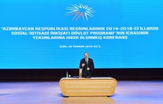 Prezident İlham Əliyev "Regionların 2014-2018-ci illərdə sosial-iqtisadi inkişafı Dövlət Proqramı"nın icrasının yekunlarına həsr olunan konfransda iştirak edib (FOTO) (YENİLƏNİB-2)