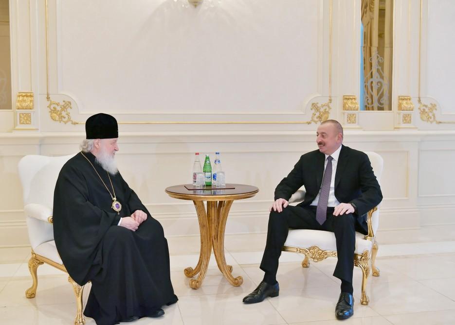 Prezident İlham Əliyev və birinci xanım Mehriban Əliyeva Moskvanın və bütün Rusiyanın Patriarxı Kirillə görüşüblər (FOTO) (YENİLƏNİB-2)