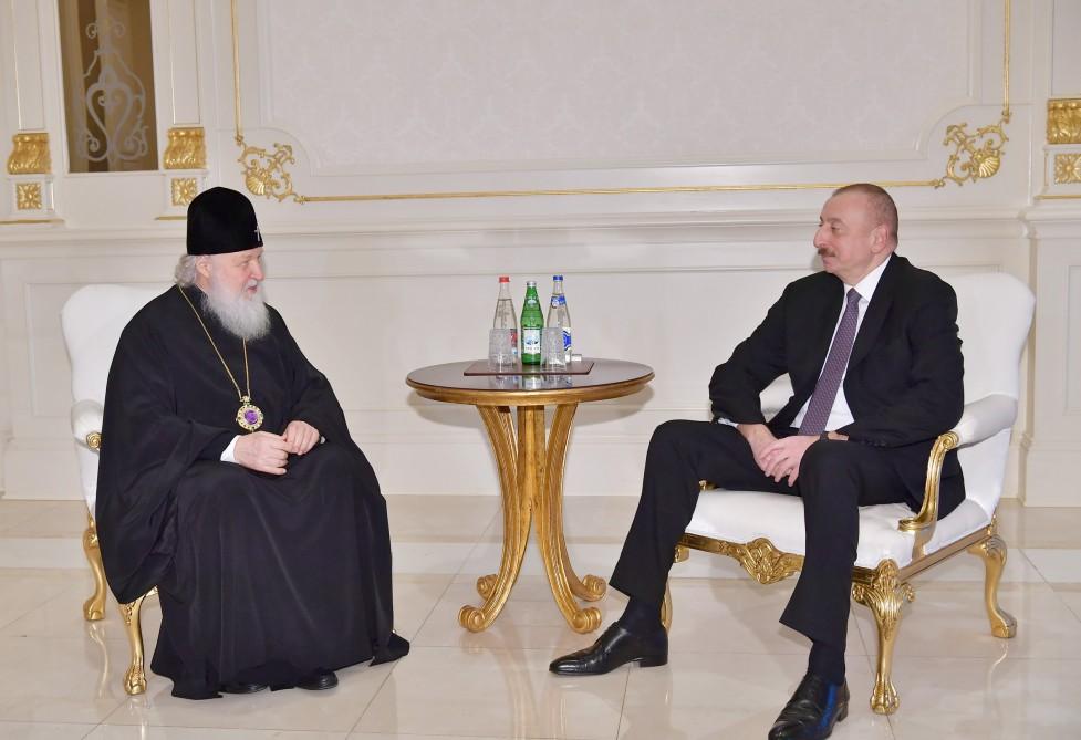 Prezident İlham Əliyev və birinci xanım Mehriban Əliyeva Moskvanın və bütün Rusiyanın Patriarxı Kirillə görüşüblər (FOTO) (YENİLƏNİB-2)