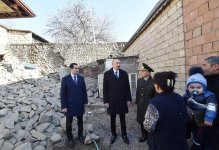 Prezident İlham Əliyev zəlzələnin baş verdiyi Şamaxıda olub (FOTO) (YENİLƏNİB)