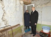 Prezident İlham Əliyev zəlzələnin baş verdiyi Şamaxıda olub (FOTO) (YENİLƏNİB)