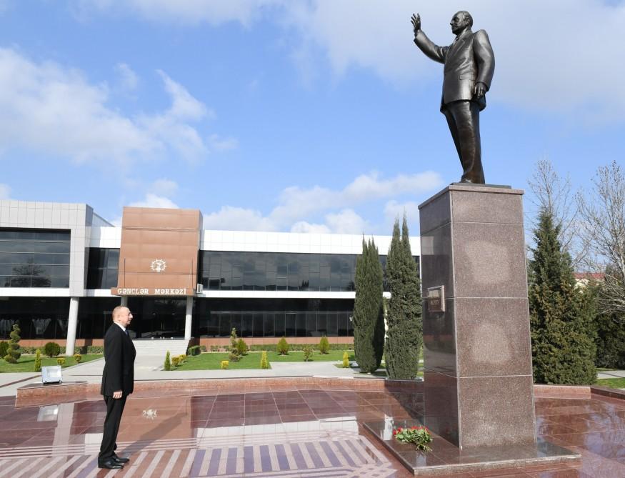 Azərbaycan Prezidenti İlham Əliyev Beyləqan rayonuna səfərə gəlib (FOTO)
