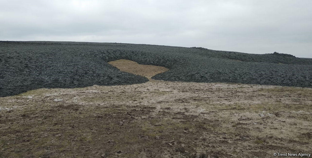 Şamaxıda palçıq vulkanı püskürən ərazidə son vəziyyət (FOTO)